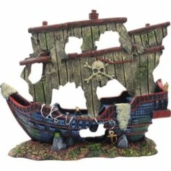 4FISH Aquarium Dekoration Schiffswrack 39 X 14,2 X 31 Cm