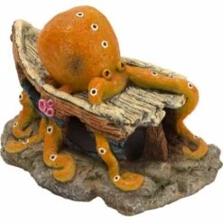 4FISH Aquarium Dekoration Schiffswrack Und Krake 22 X 15,5 X 14 Cm